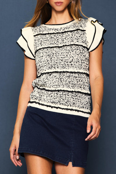 James Ruffle Sweater Top