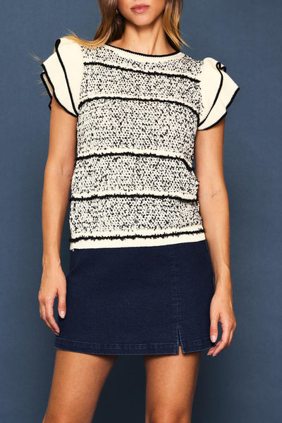 James Ruffle Sweater Top