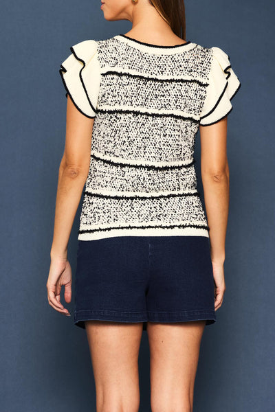 James Ruffle Sweater Top