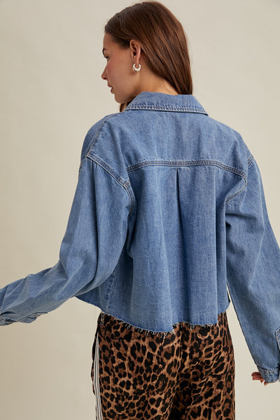 Elody Raw Hem Demin Shirt