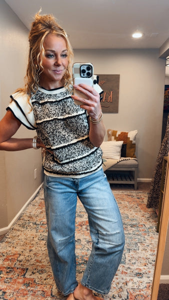 James Ruffle Sweater Top