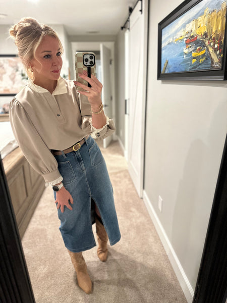 Paige Ruffle Accented Top