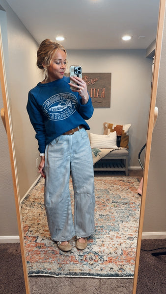 Judie Striped Barrel Pants