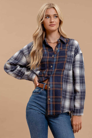 Wells Plaid Patchwork Shirt