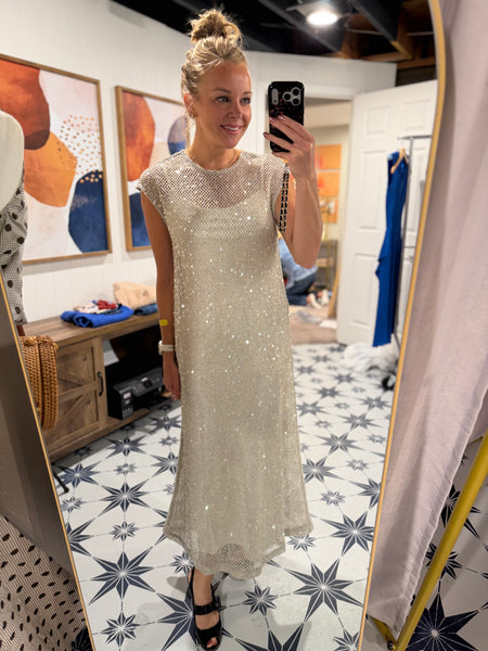 Kate Overlay Sequin Dress