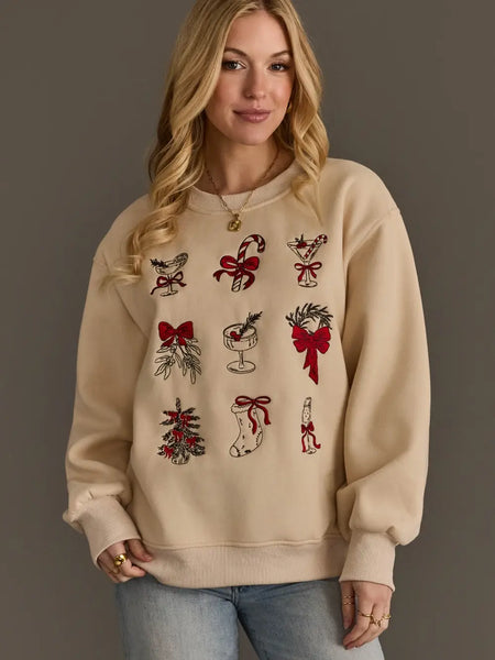 Emma Embroidered Holiday Sweater