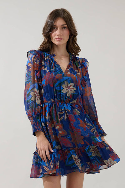 Idra Ruffle Chiffon Dress