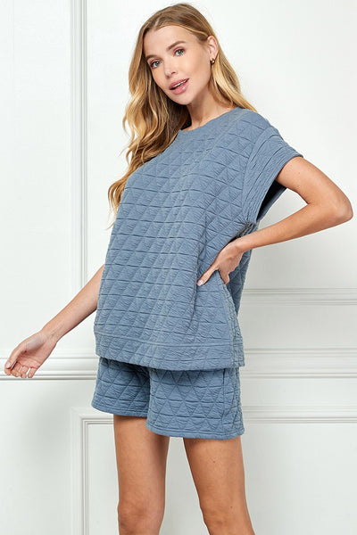Lia Quilted Short Sleeve Top