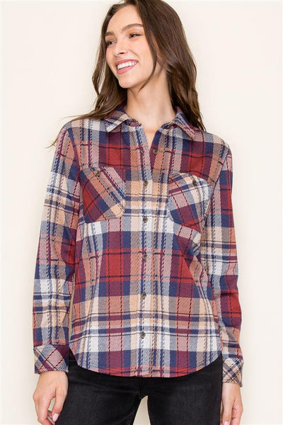 Arica Plaid Knit Shirt