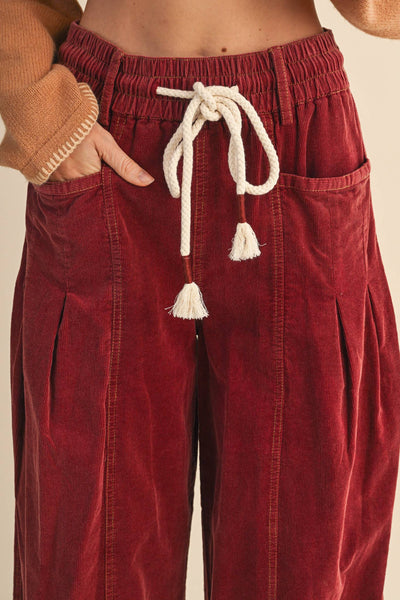 Tansy Washed Corduroy Barrel Pants
