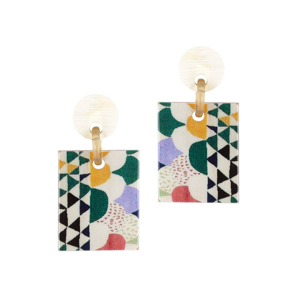 Aztec Block Drop Earrings