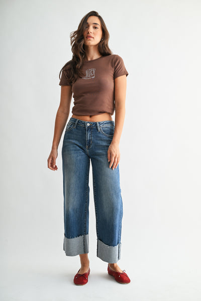 Harlow Raw Hem Cuffed Jeans