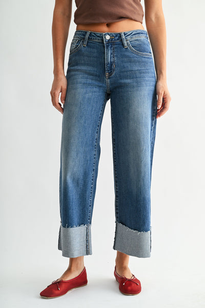 Harlow Raw Hem Cuffed Jeans