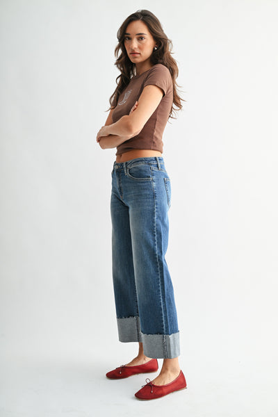 Harlow Raw Hem Cuffed Jeans