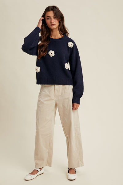 Grace Flower Knit Sweater