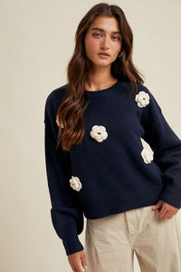 Grace Flower Knit Sweater