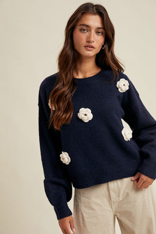 Grace Flower Knit Sweater