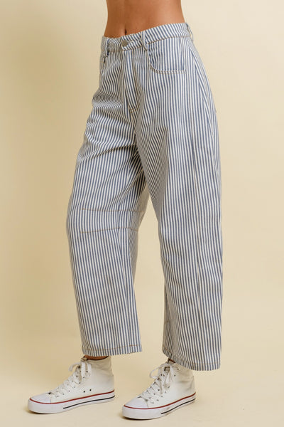 Judie Striped Barrel Pants