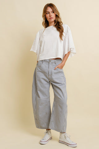 Judie Striped Barrel Pants