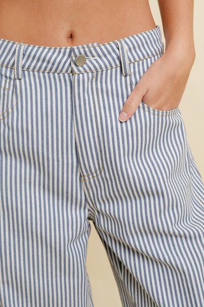Judie Striped Barrel Pants