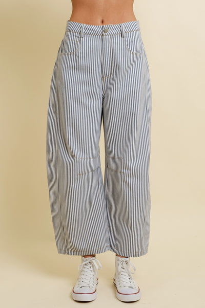 Judie Striped Barrel Pants