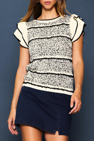 James Ruffle Sweater Top