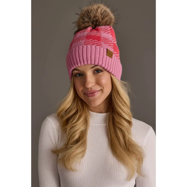 Brea Plaid Pink Hat