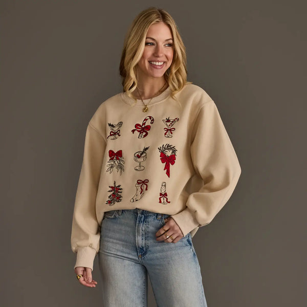 Emma Embroidered Holiday Sweater