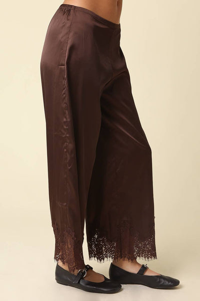 Nora Satin Lace Hem Pants