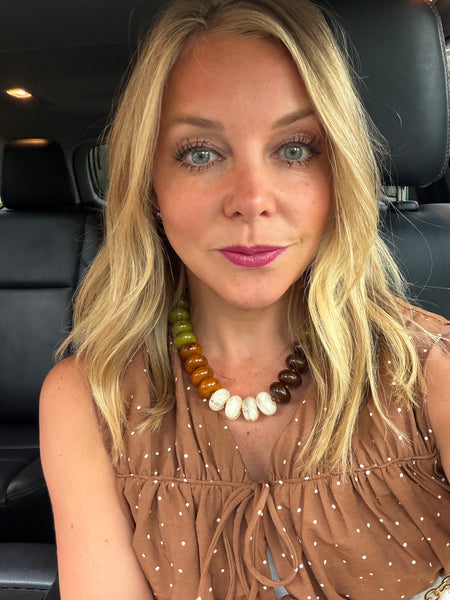 Carissa Tan Chartreuse Beaded Necklace