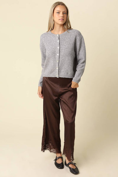 Nora Satin Lace Hem Pants
