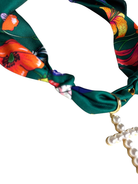 Charlotte Scarf Necklace with Shell, Sun or Heart Pendant