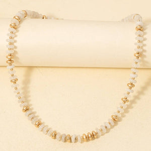 White Stone Beaded Necklace