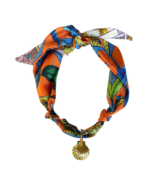 Malibu Scarf Necklace with Shell Charm