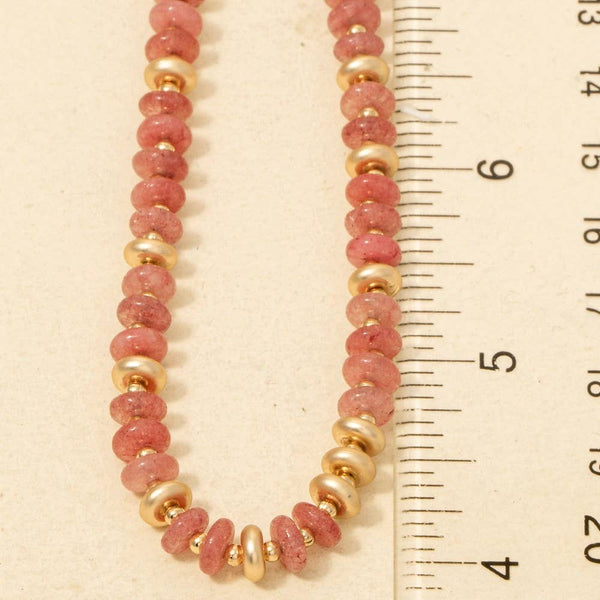 White Stone Beaded Necklace