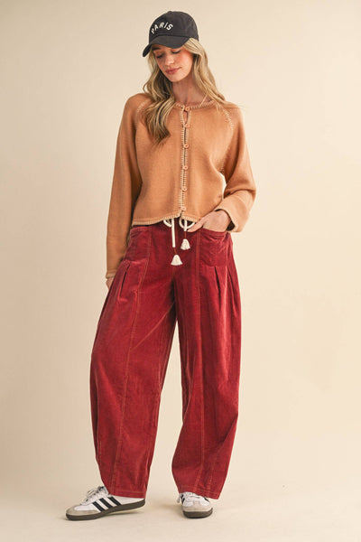 Tansy Washed Corduroy Barrel Pants