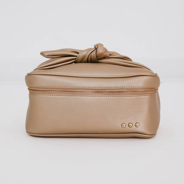 Madelyn Gold Bow Makeup Bag