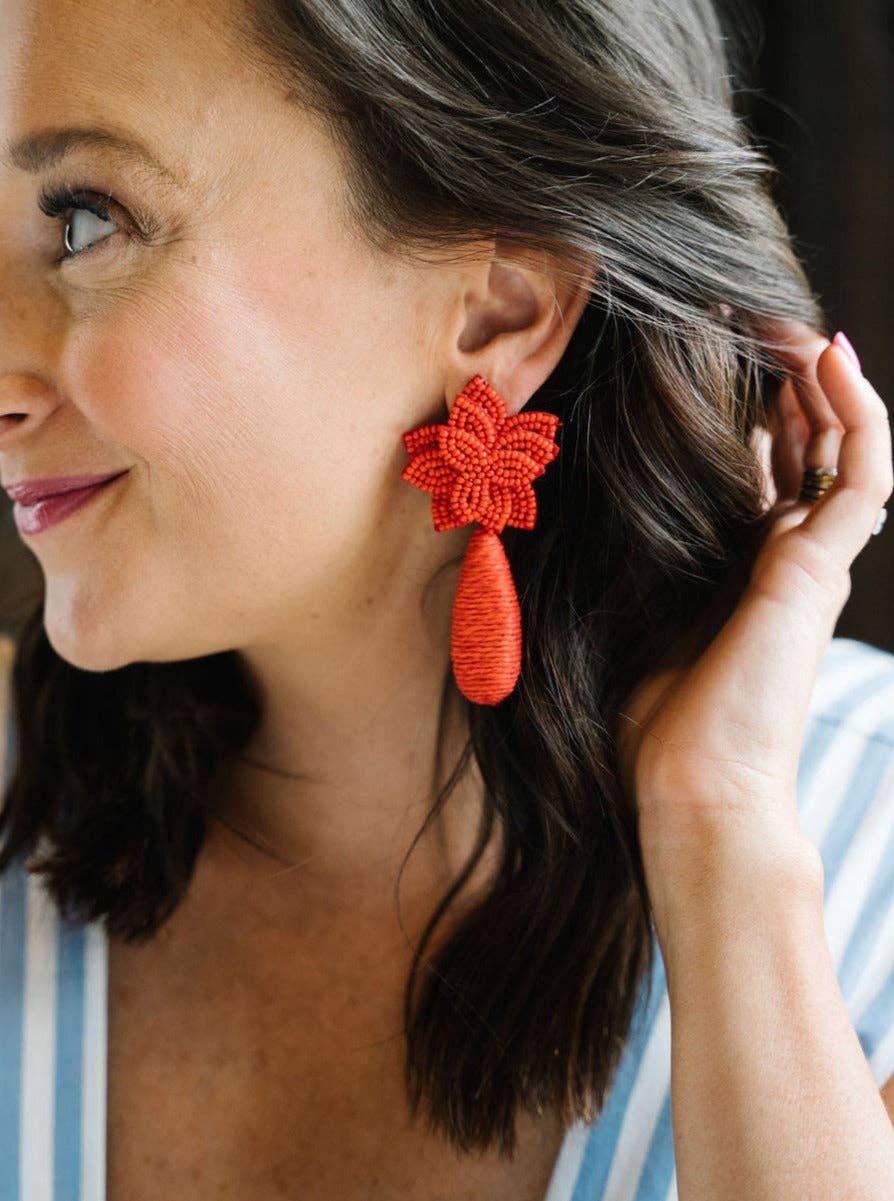 Ruby Flora Dangle Earrings