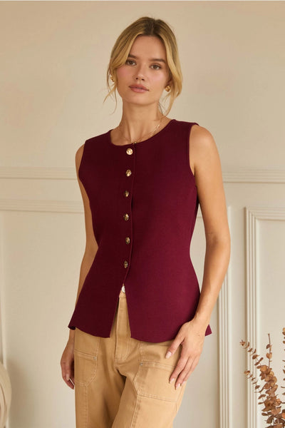 Ivy Peplum Top (Burgundy or Forest Green)