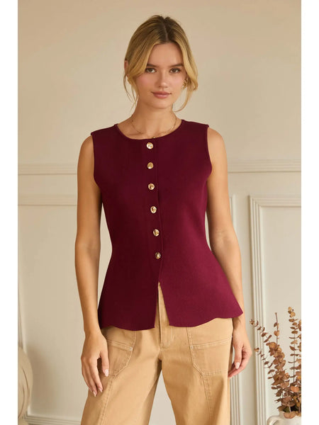 Ivy Peplum Top (Burgundy or Forest Green)