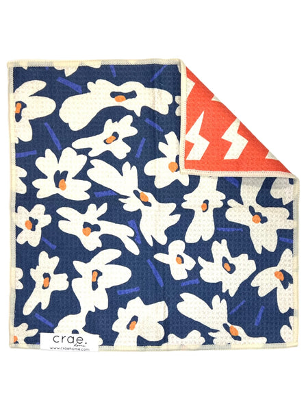 Aqua Daisy Reversible Washcloth