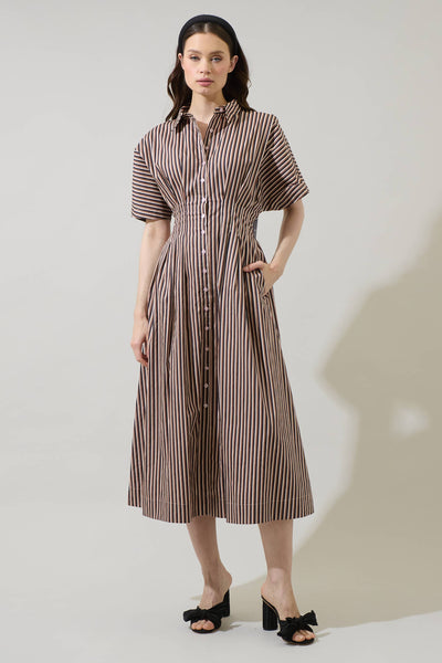 Winnie Pleated Midi Dress