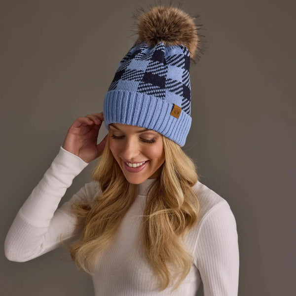 Margot Plaid Blue Hat