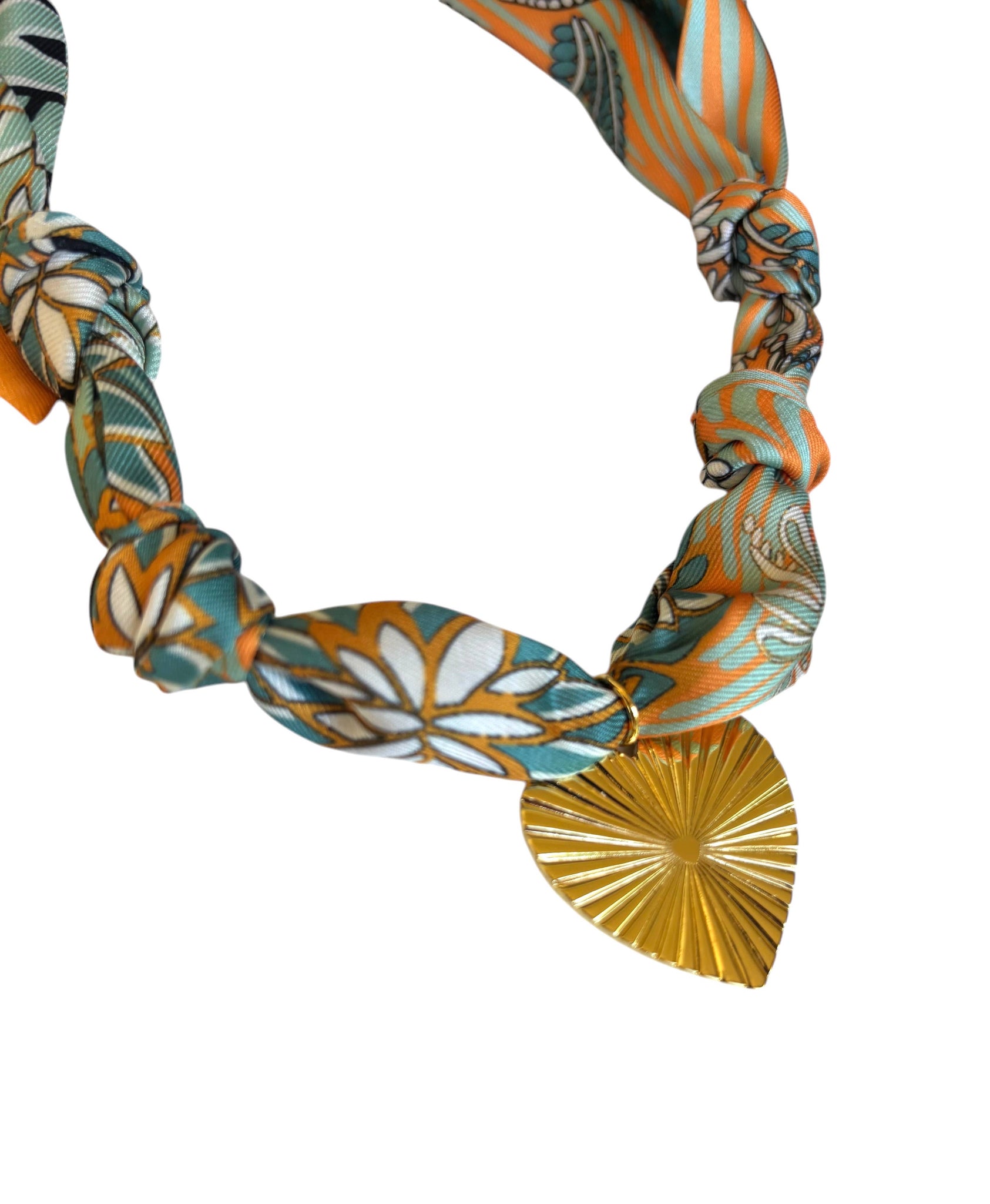Calypso Scarf Necklace with Heart Pendant
