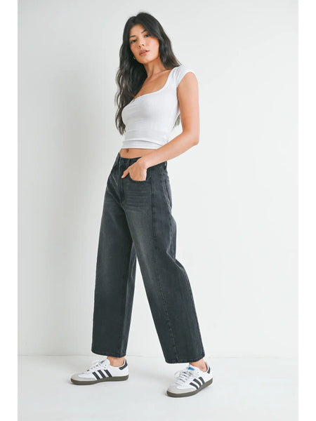 Madalyn Barrel Black Jean
