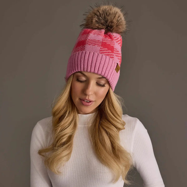 Brea Plaid Pink Hat