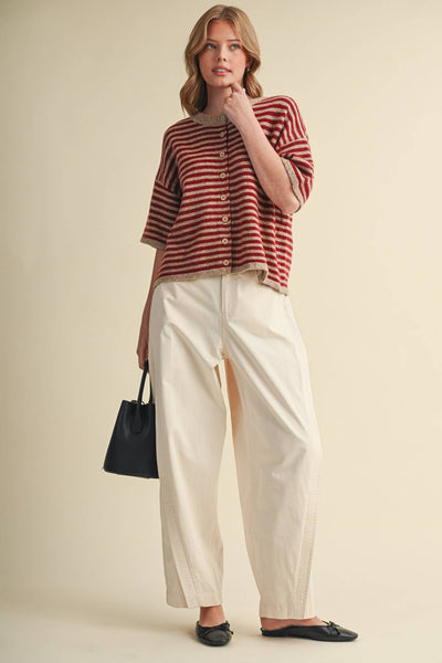 Daisey Striped Lavender Top