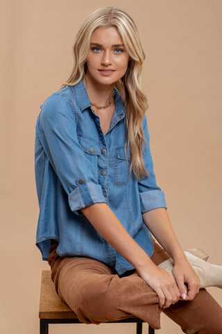 Olivia Chambray Button Down