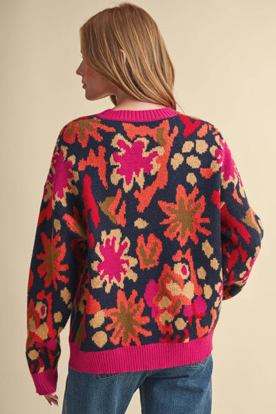 Ellie Abstract Floral Sweater