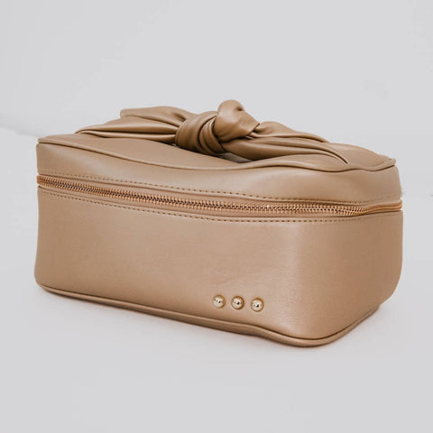 Madelyn Gold Bow Makeup Bag
